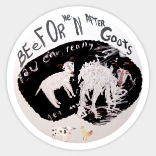 Before And After Goats Sticker